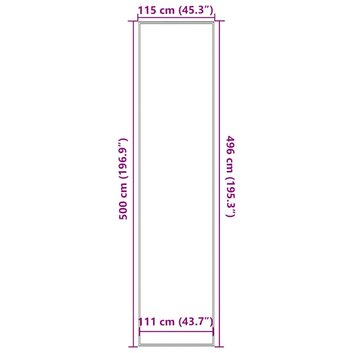vidaXL Wycieraczka Czarna 115x500 cm