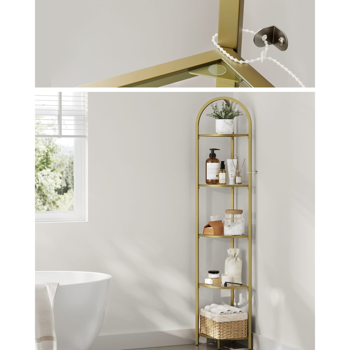 Regał Szklany Na Ksiązki Kwiaty Do Pokoju Sypialni Biura Przedpokoju Złoty