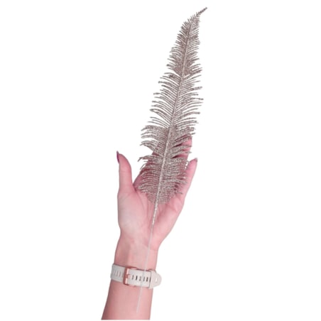 Gałązka Dekoracyjna Złota Liście Z Brokatem 44 Cm