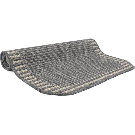 Chodnik płasko tkany Roma 68x114 cm Ramka Antracytowy