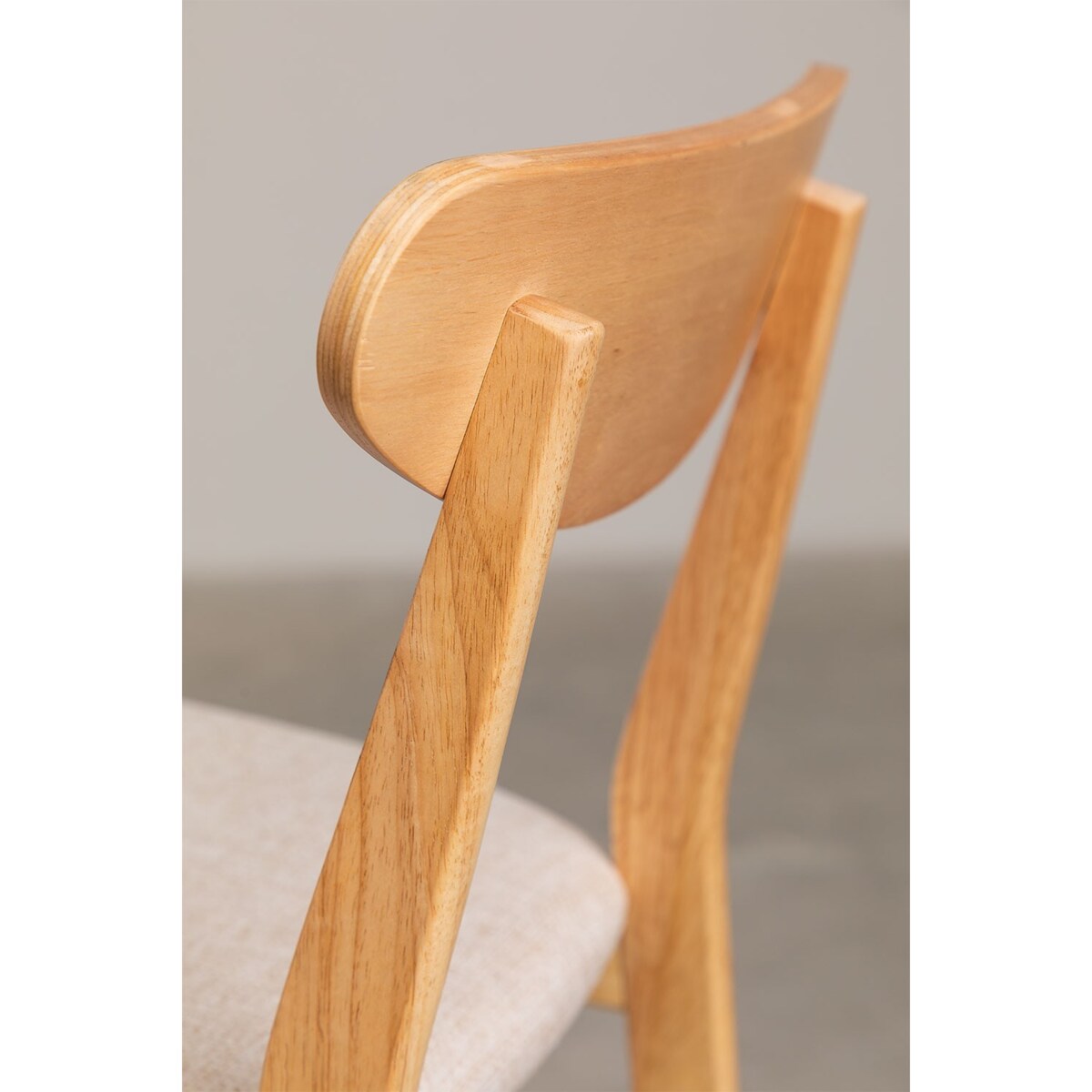 Krzesło barowe z beżowej tkaniny lnianej i drewna Cloda 75 cm