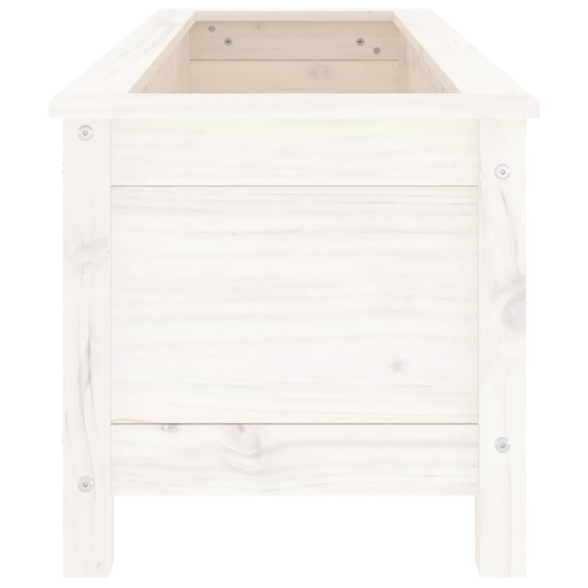vidaXL Donica ogrodowa na nóżkach, biała, 119,5x40x39 cm, sosna