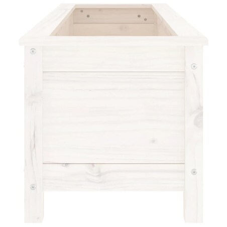 vidaXL Donica ogrodowa na nóżkach, biała, 119,5x40x39 cm, sosna