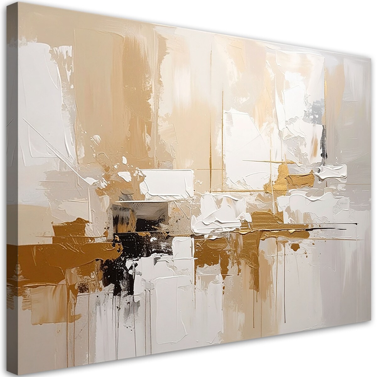 Obraz nowoczesny do salonu biura, Jasno beżowa abstrakcja z delikatnymi refleksami 100x70cm