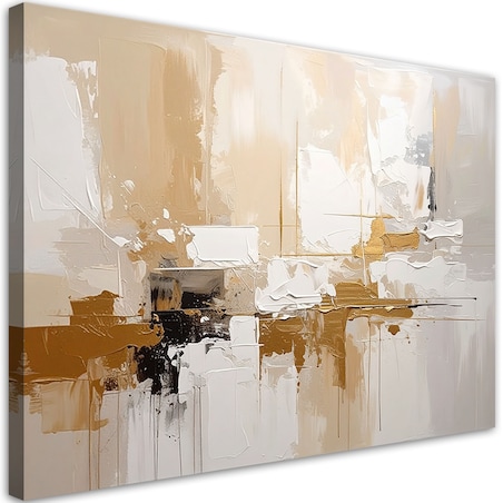 Obraz nowoczesny do salonu biura, Jasno beżowa abstrakcja z delikatnymi refleksami 100x70cm