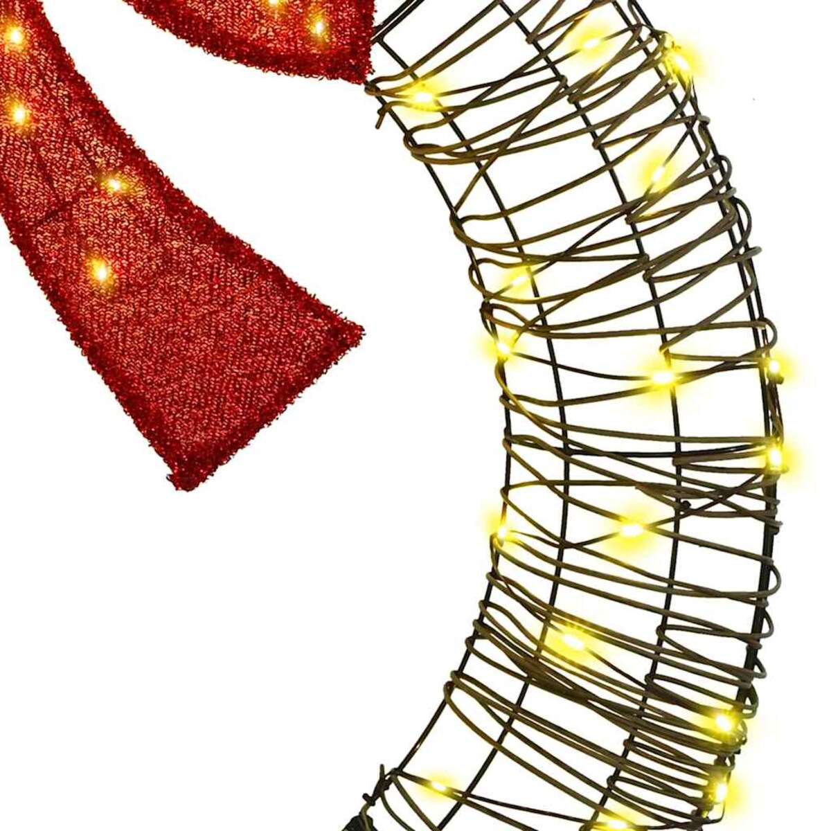 vidaXL Wianek z 80 diodami LED Ciepła biel 90 cm rattan