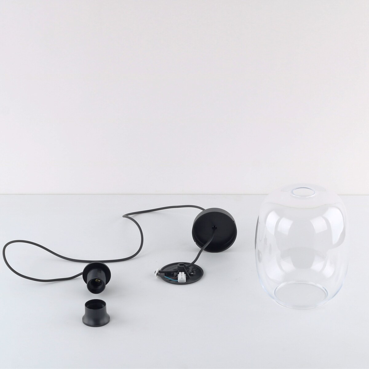 Lampa wisząca ELIO TRANSPARENT TK Lighting czarna z przezroczystym kloszem E27 regulowana wysokość do salonu kuchni