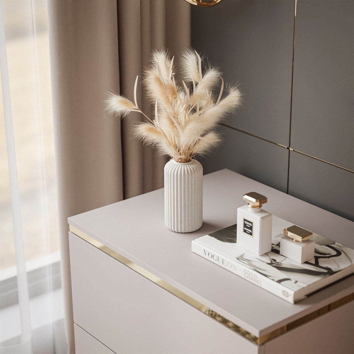 Stolik nocny AURORA II kaszmir wiszący LED