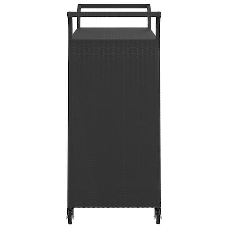 vidaXL Wózek barowy z szufladą, czarny, 100x45x97 cm, polirattan