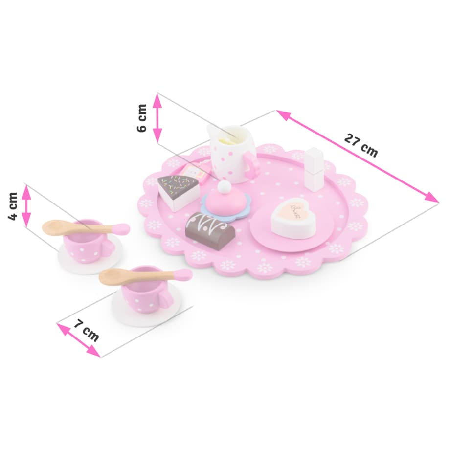 Drewniany serwis kawowy dla dzieci i ciasta Ricokids