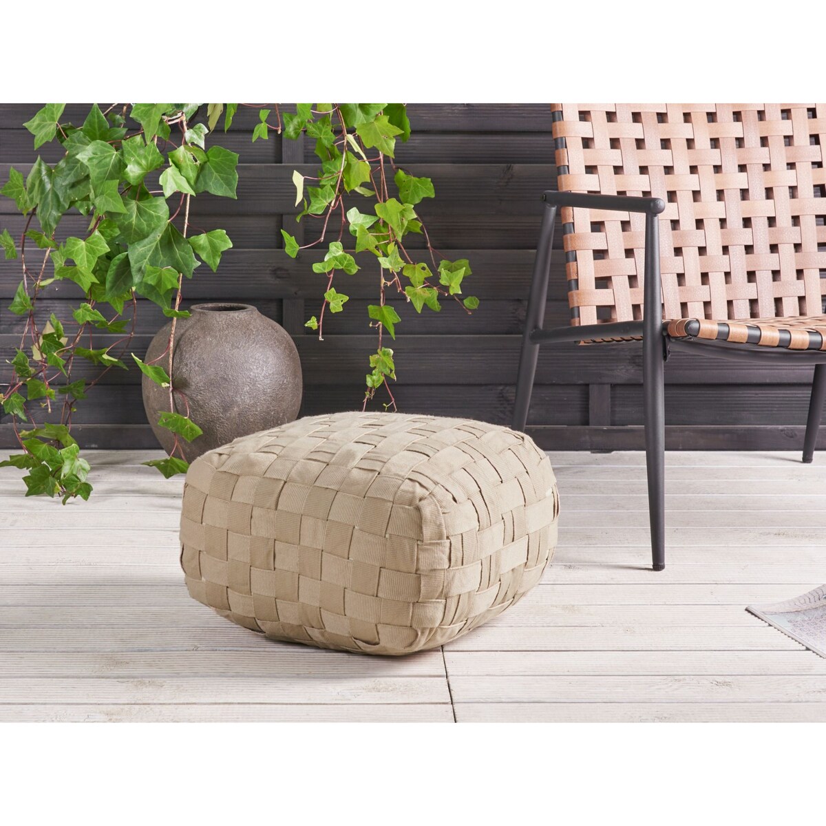 Puf BODLA Beżowy 50 cm 50 cm