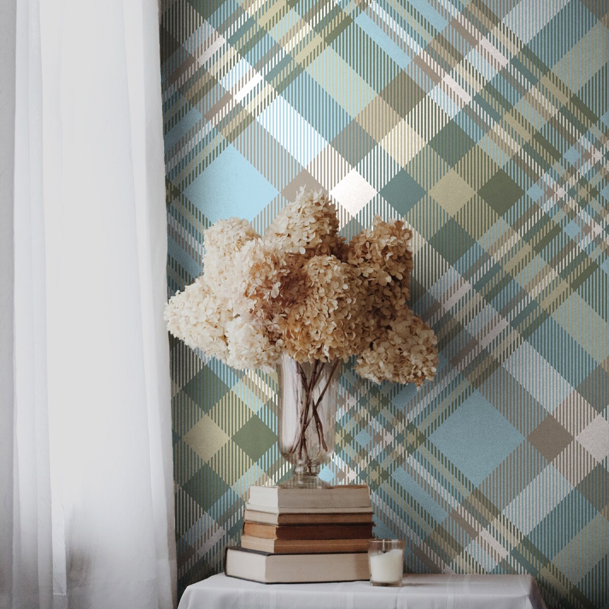 Tapeta Do Biura Kolorowa KRATA Kratka Modny Wzór