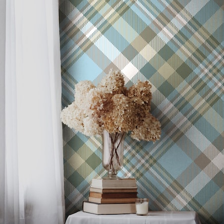 Tapeta Do Biura Kolorowa KRATA Kratka Modny Wzór