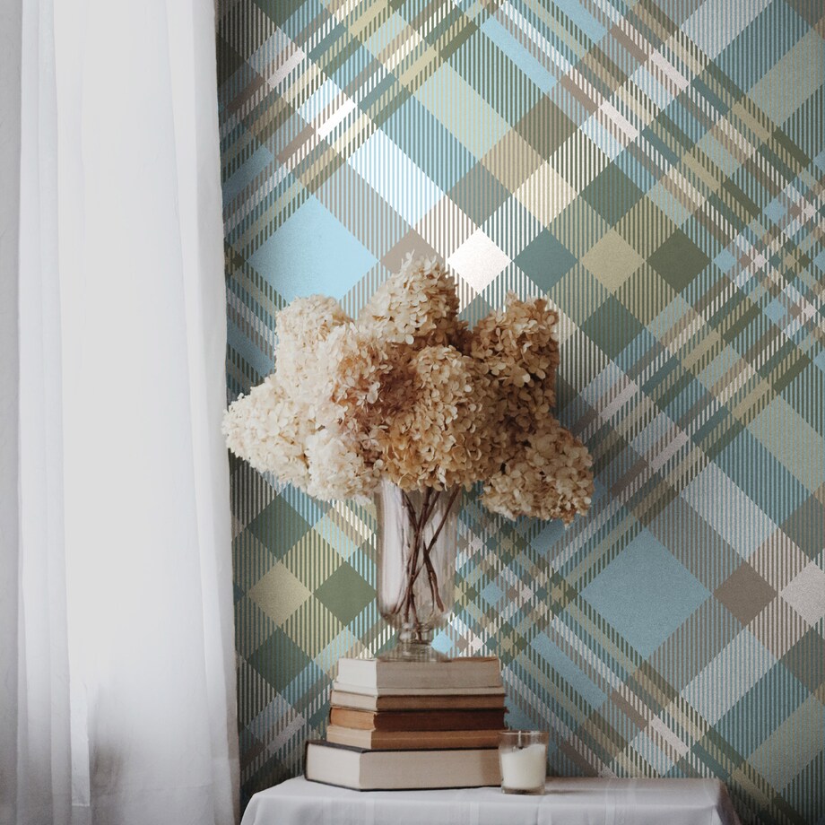 Tapeta Do Biura Kolorowa KRATA Kratka Modny Wzór