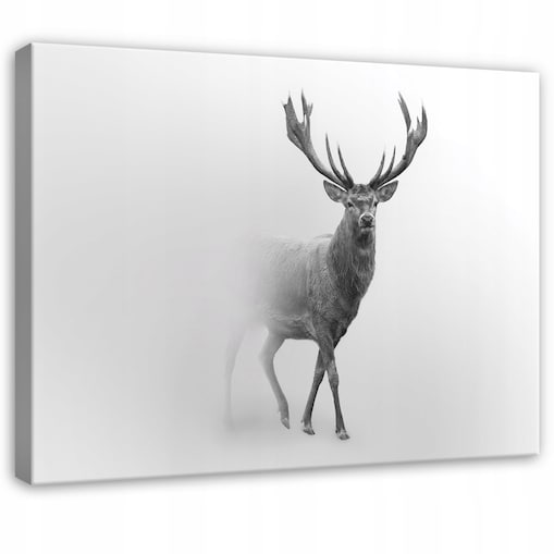 Obraz Do Sypialni Salonu Na Płótnie Jeleń Zwierzęta Szary 120x80