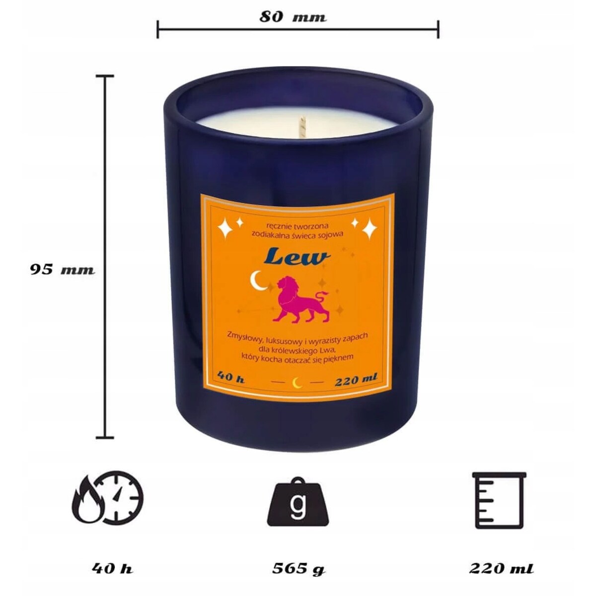Zestaw prezentowy LEW herbata i świeczka zapachowa dla osoby ze znakiem zodiaku lwa - prezent upominek dla kobiety faceta mamy taty babci dziadka