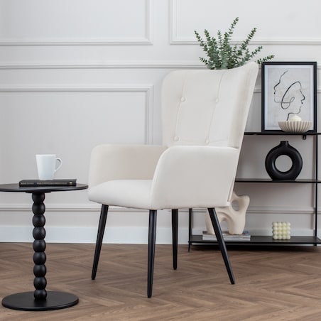 Foteldo salonu wypoczynkowy uszak beżowy welurowy wygodny tapicerowany