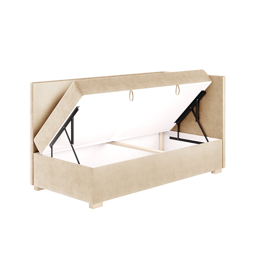 Mesonica Łóżko Flexi, beżowe, 90x200, Prawostronne