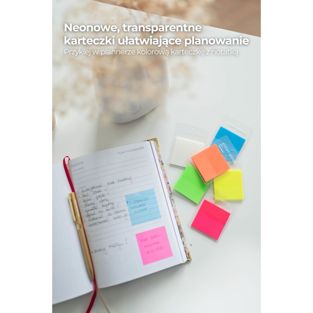 Transparentne kolorowe karteczki – NIEBIESKIE