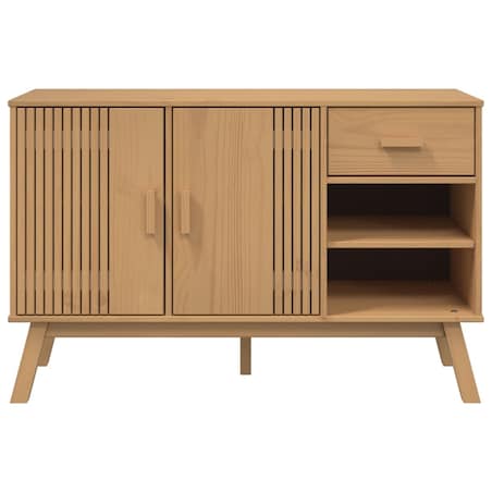 vidaXL Komoda OLDEN, brązowa, 114x43x73,5 cm, lite drewno sosnowe