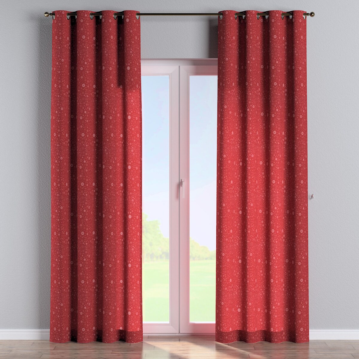 Zasłona na kółkach 1 szt. 130x260 czerwony