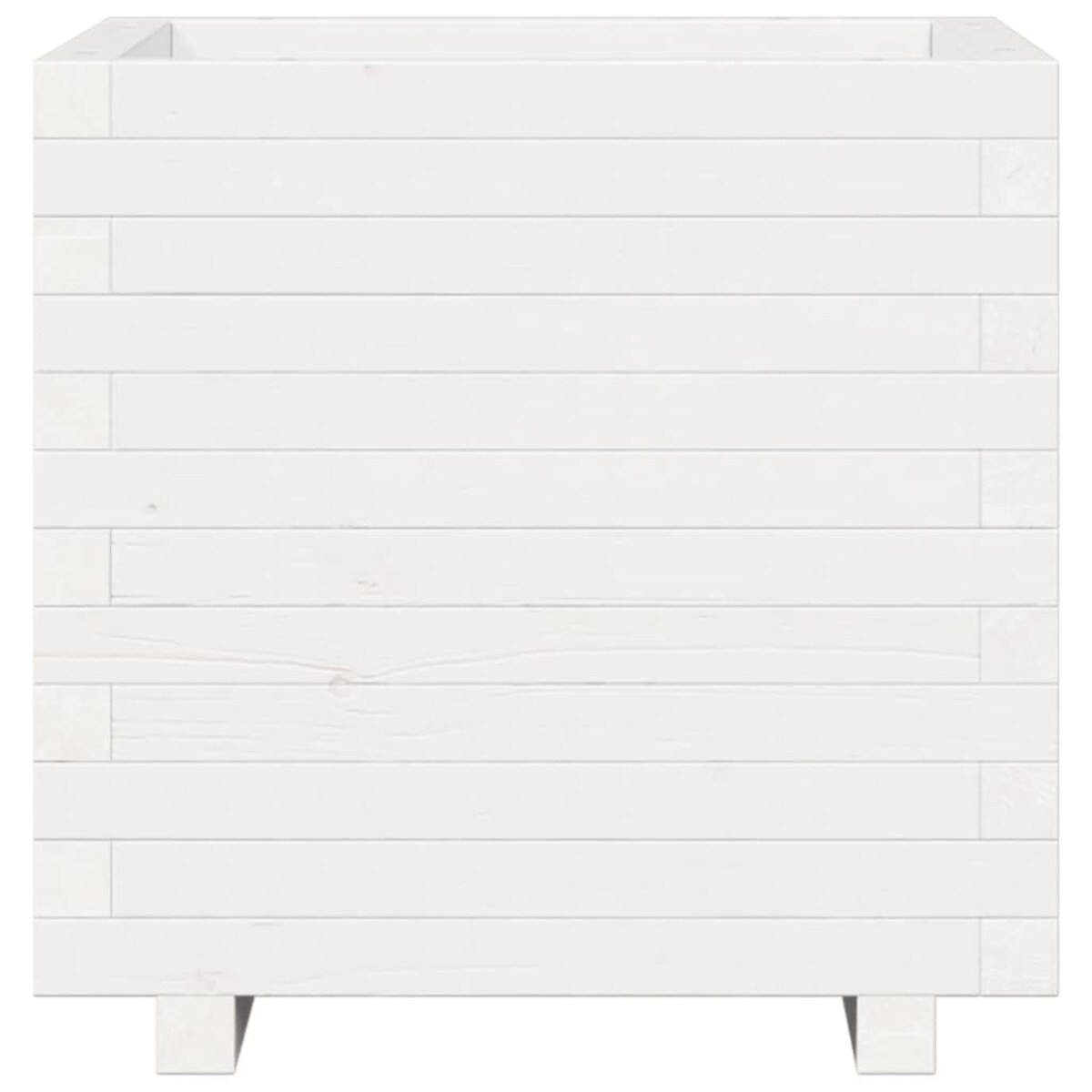 vidaXL Donica ogrodowa, biała, 50x50x49,5 cm, lite drewno sosnowe