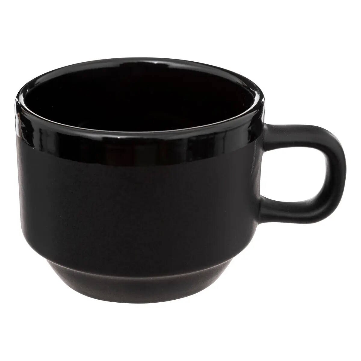 Zestaw 4 filiżanek ceramicznych ALPHA, na metalowym stojaku, 220 ml