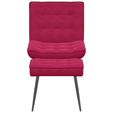 vidaXL Fotel z podnóżkiem, winna czerwień, obity aksamitem