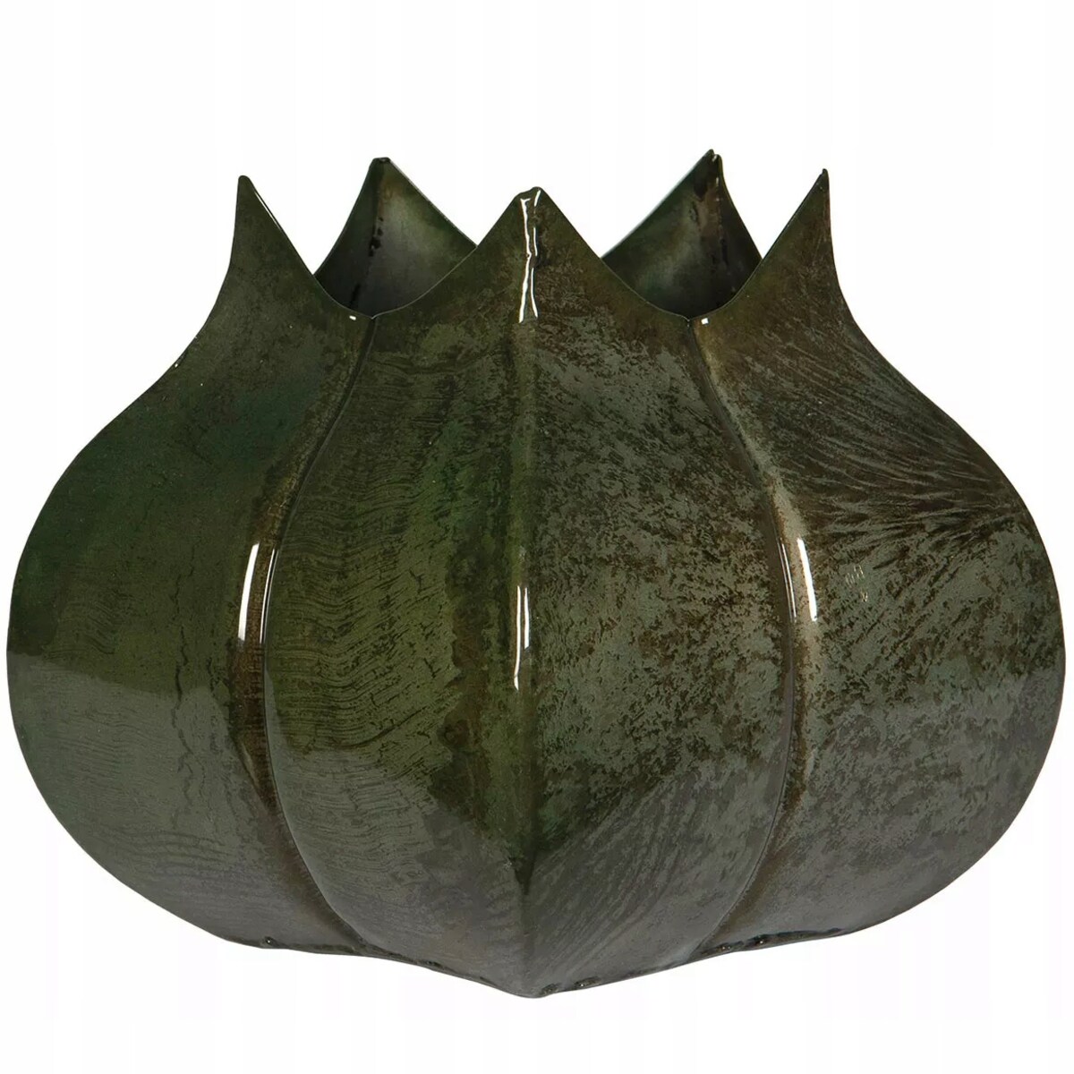 WAZON NA KWIATY KWIAT ZIELONY METALOWY 22cm loft do salonu domu dekoracja