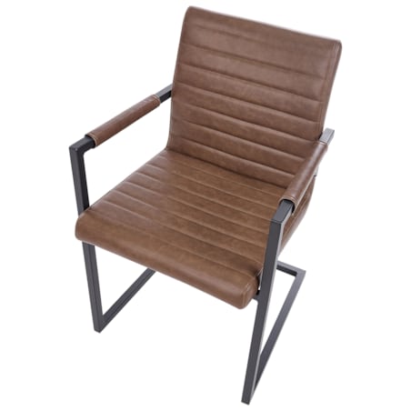 Krzesło konsolowe Zestaw 2 Skóra ekologiczna Brązowy BUFORD