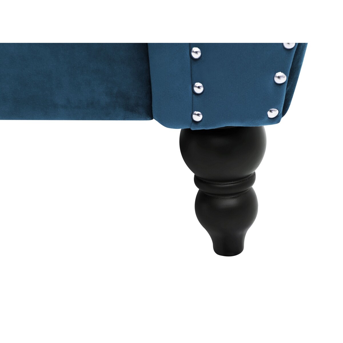 Sofa dla 2 osób SKIEN Welur Granatowy
