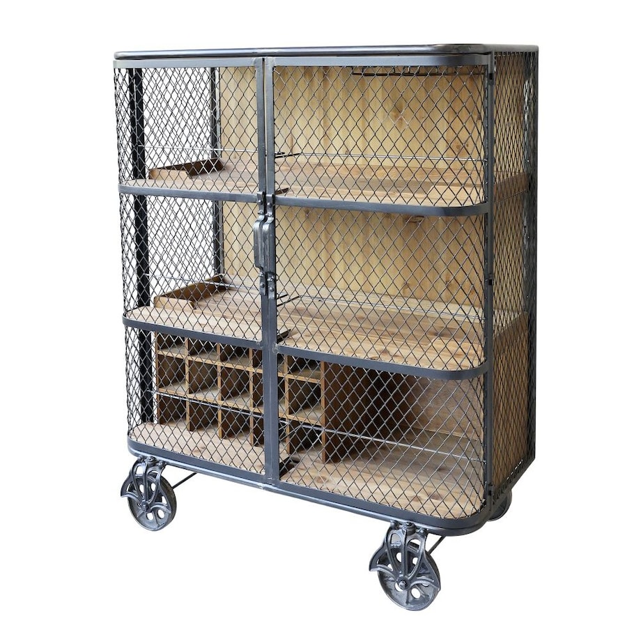 Komoda barowa na kółkach z siatką 94,5 cm