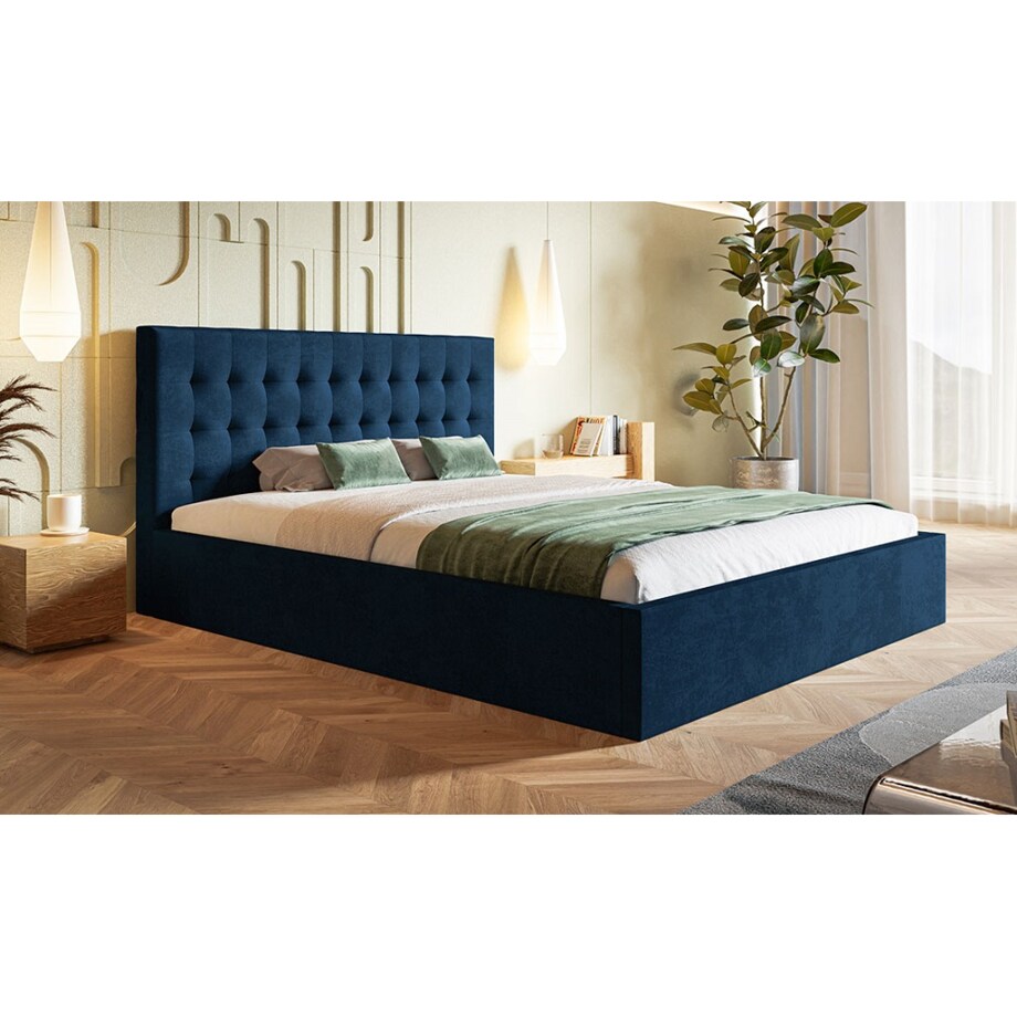 Łóżko tapicerowane SIM 2, 180x200 - Granatowe