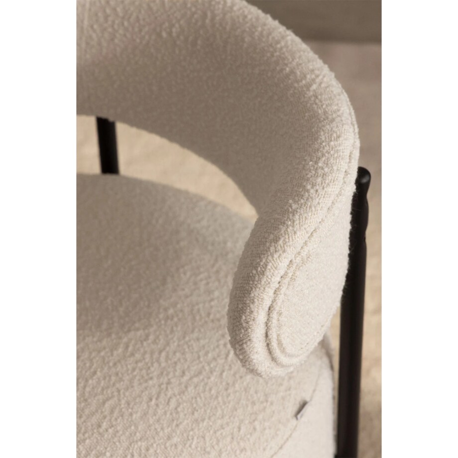 Krzesło tapicerowane bouclé, kremowy, Anisa