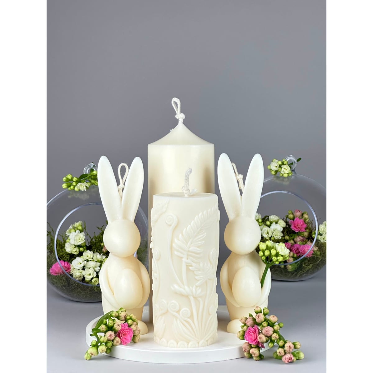 ZESTAW WIELKANOCNY HAPPY EASTER ŚWIECE SOJOWE DEKORACYJNE