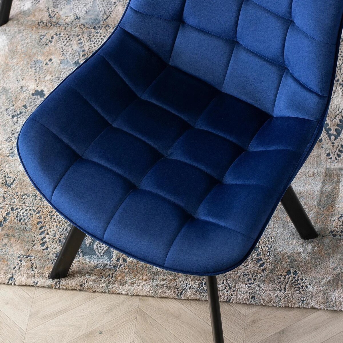 Krzesło Tapicerowane Welurowe RICK Granat do Jadalni