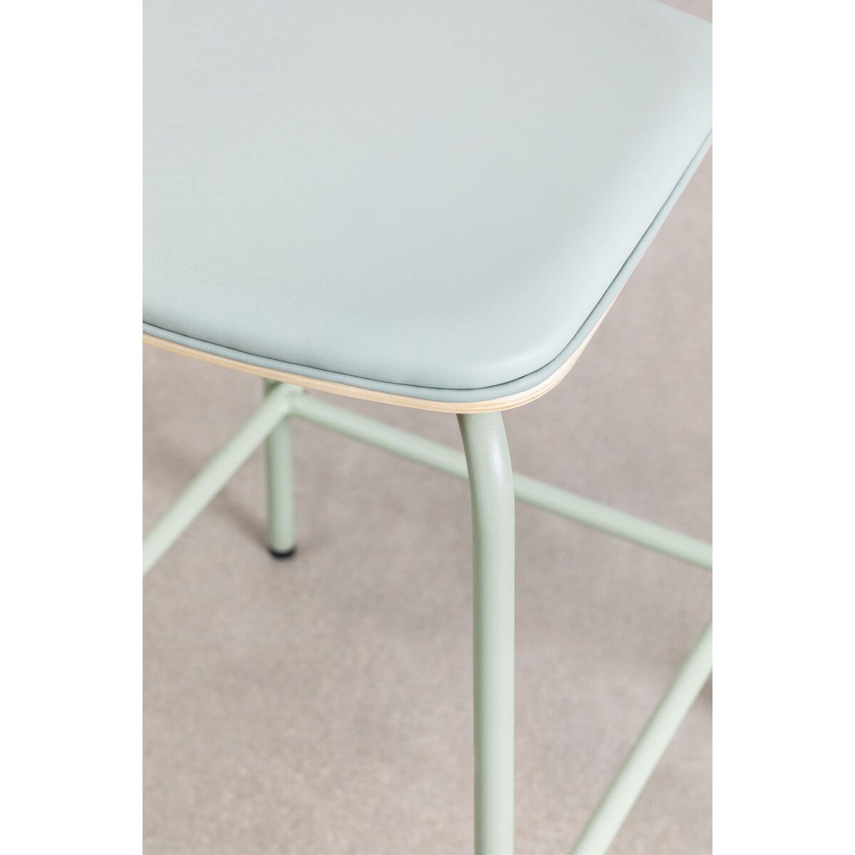 Krzesło barowe metal, ekoskóra Wipler 66,5 cm miętowe