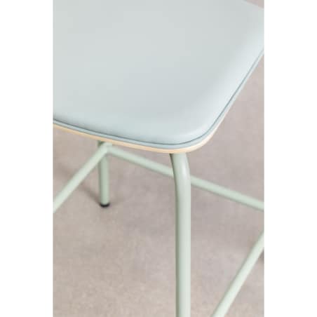 Krzesło barowe metal, ekoskóra Wipler 66,5 cm miętowe