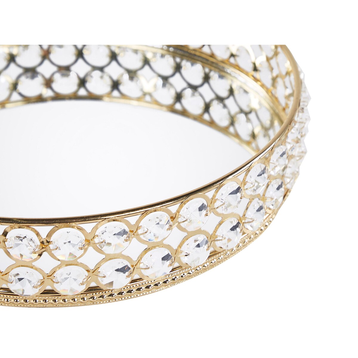 Taca dekoracyjna lustrzana okrągła złota VATAN