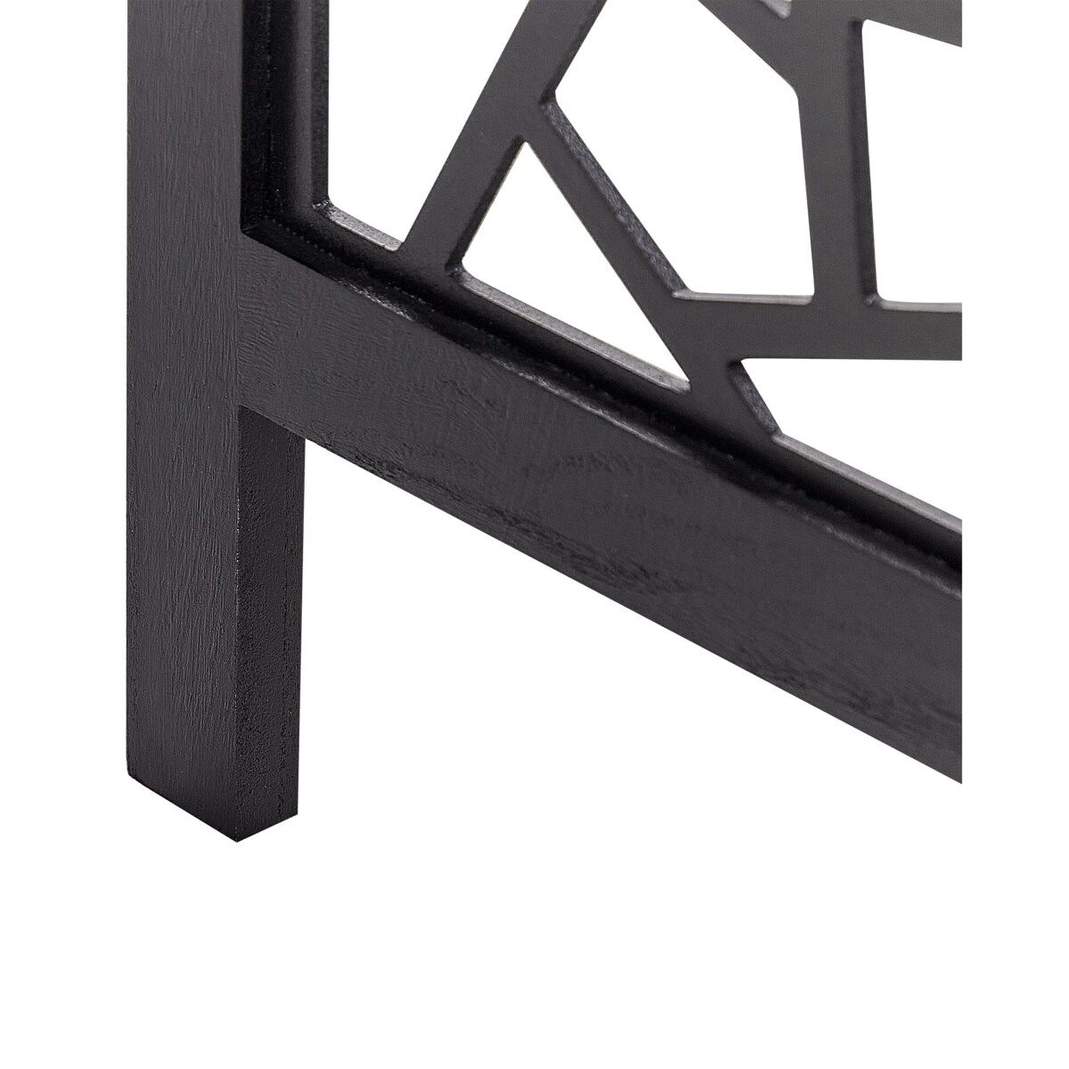 4-panelowy składany parawan pokojowy drewniany 170 x 163 cm czarny PIANLARGO