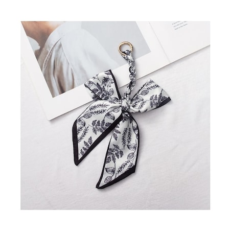 Brelok do kluczy elegancki wzór kwiatowy kokarda BRL372