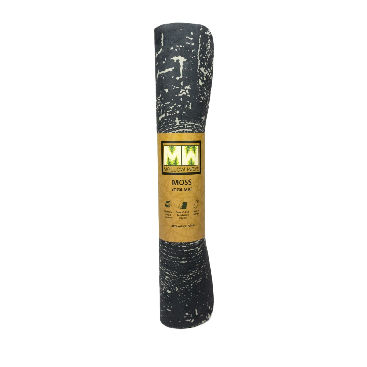 Mata do jogi z kauczuku z warstwą mikrofibry 4mm, wzór TIMBER