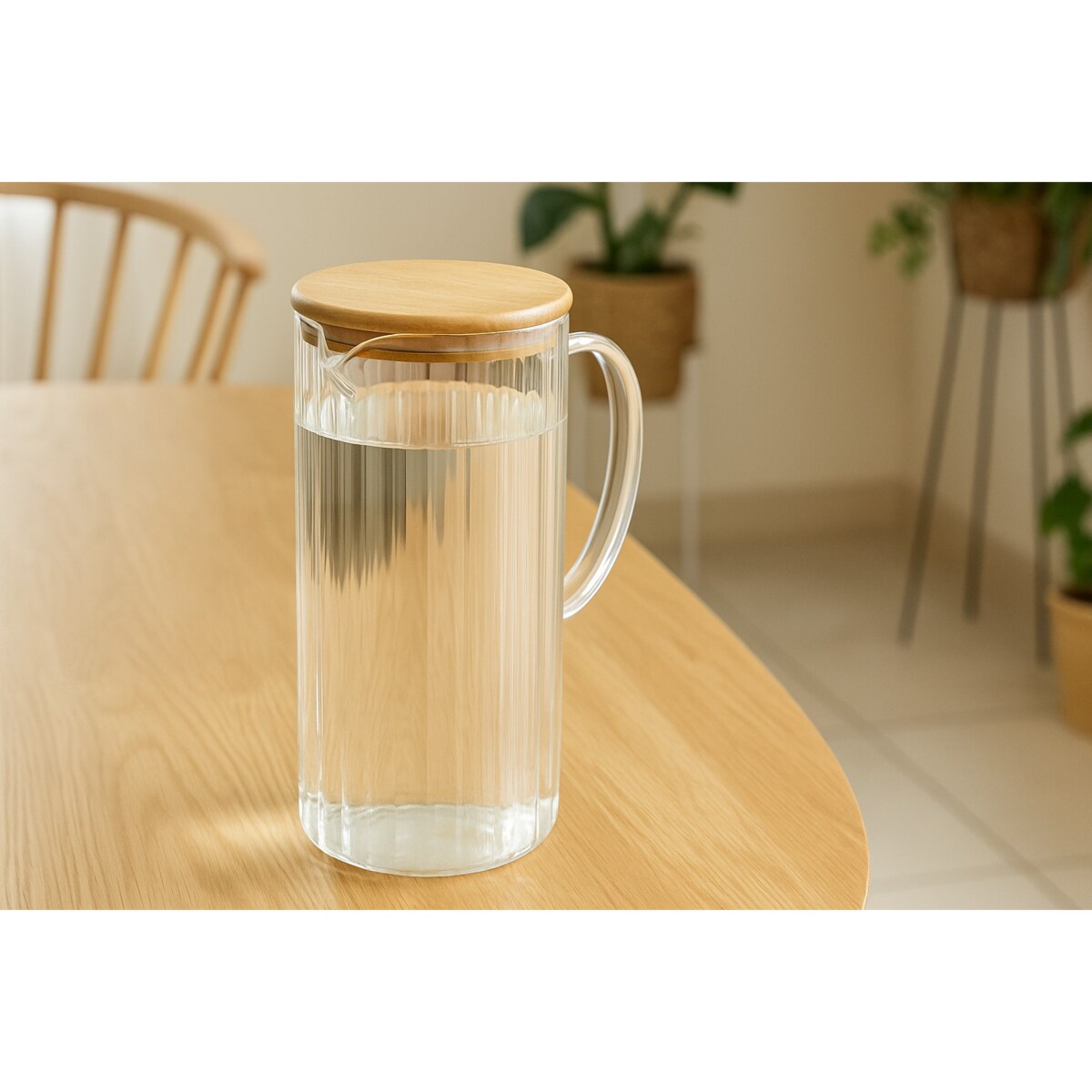 Dzbanek na wodę szklany NATO, ryflowane szkło 1,4 l