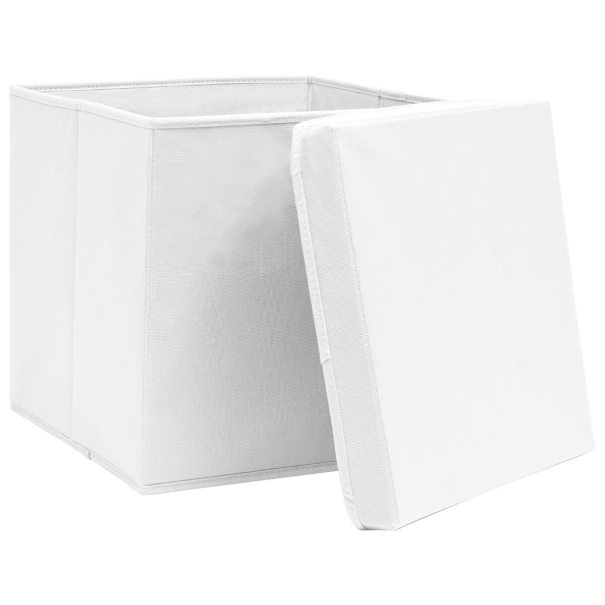 vidaXL Pudełka z pokrywami, 10 szt., 28x28x28 cm, białe