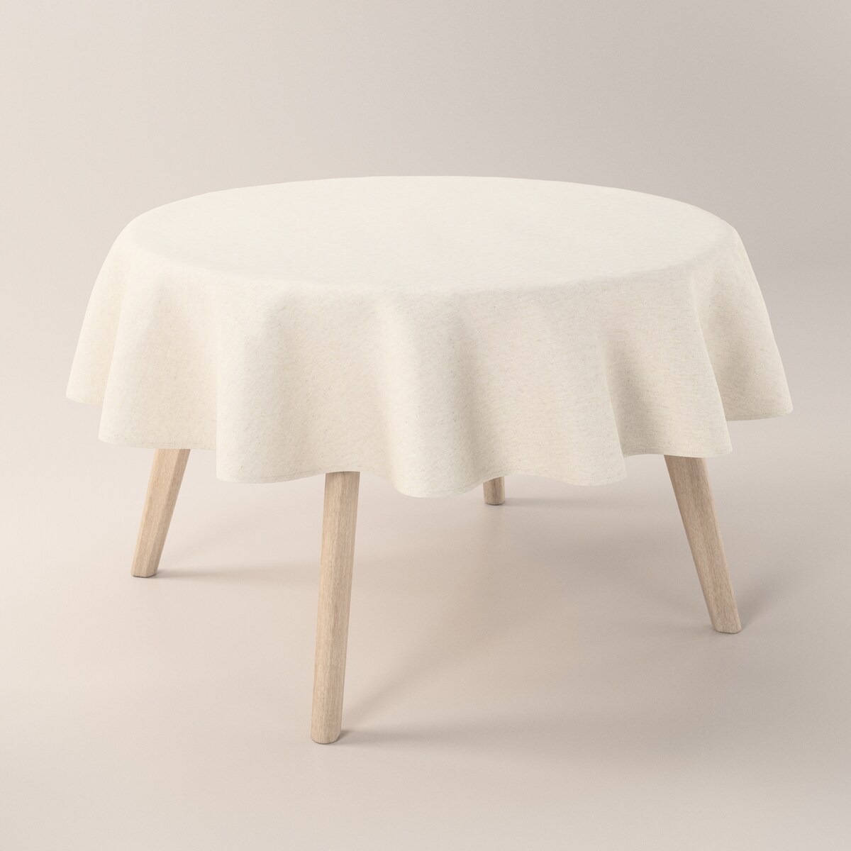 Obrus okrągły 130 x 130 cm melanż szaro-beżowy