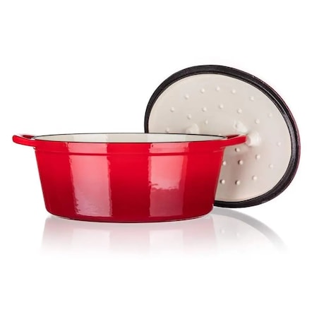 GARNEK duży ŻELIWNY PIEKARNIK brytfanna INDUKCJA pokrywa na prezent 6,7 L