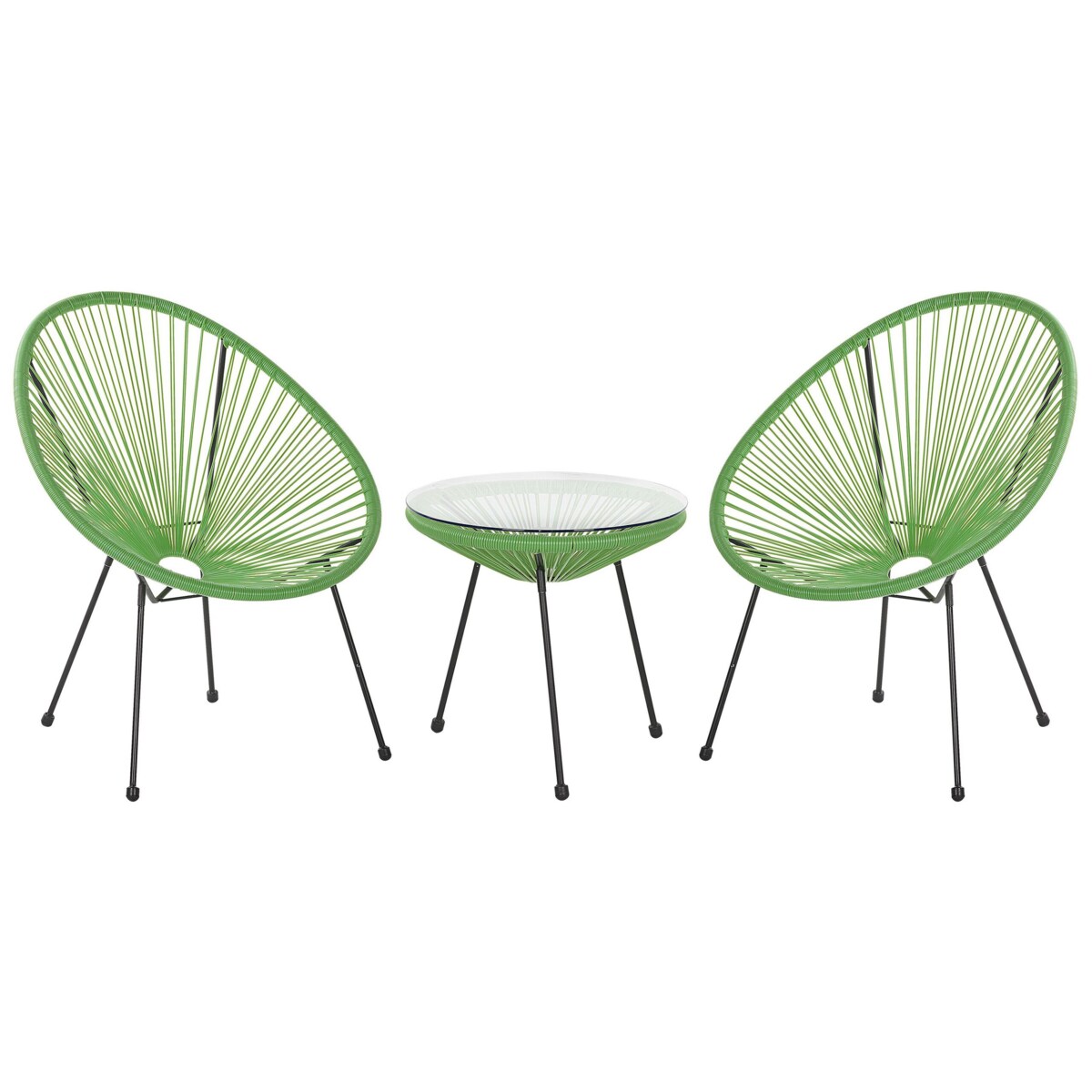 Zestaw mebli balkonowych z technorattanu zielony ACAPULCO II