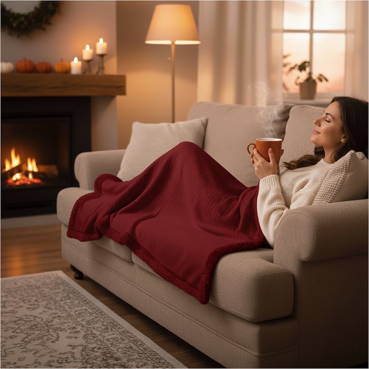 Koc Świąteczny Dekoracyjny Narzuta Na Łóżko 150X125 Cm Ozdoba Ciepły