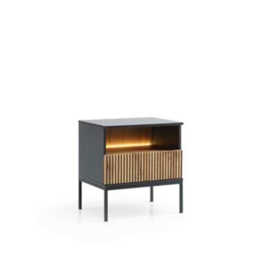 Szafka nocna Novel czarna/dąb wotan