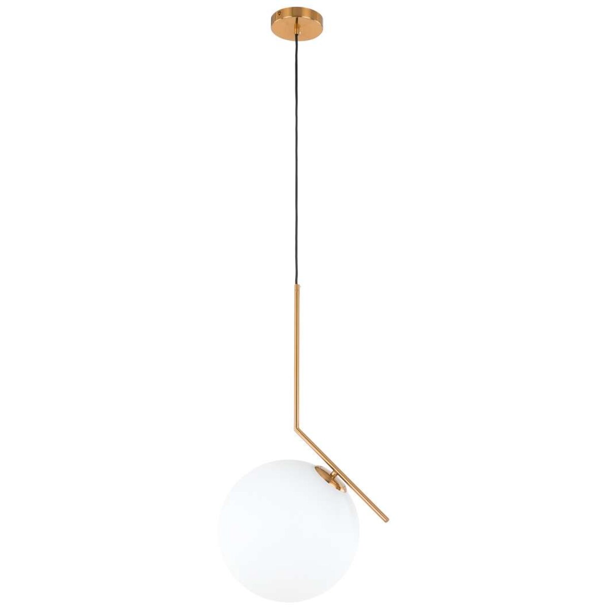 LAMPA wisząca CONDI MDM-7475/1-L-G MDECO modernistyczna OPRAWA szklany ZWIS kula ball mosiądz biała